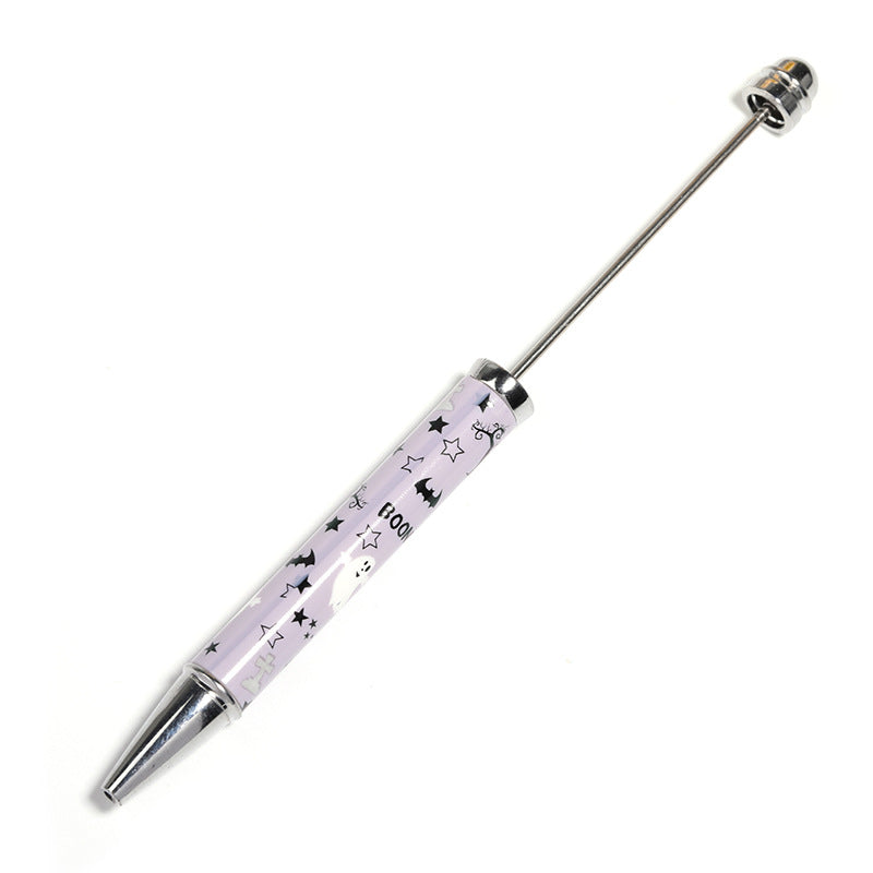 Wholesale 5pcs Halloween Series DIY Beaded Pumpkin Skull Print Cute Ball Pen